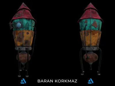 Rickety Rocket Low-poly 3D model