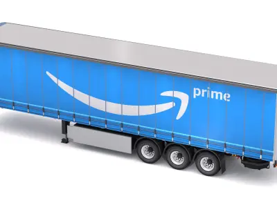 Semi Trailer Amazon Curtainsider 3D model
