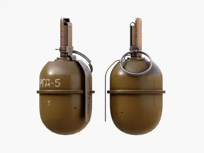 Soviet hand Grenade RGD-5 Low-poly 3D model Low-poly 3D model