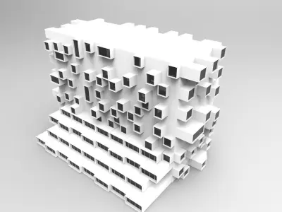 Future building 002 Low-poly 3D model