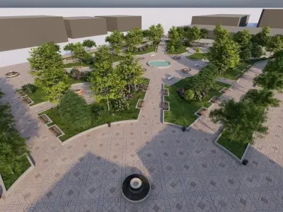 public park-Private Park Landscape 3D model