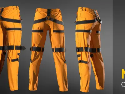 Pack trousers - pants Marvelous designer project and OBJ 3D model