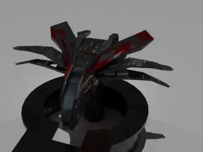 Spaceship futuristic on table 3D model