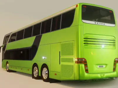 Bus Setra topclass S 431 DT Low-poly 3D model