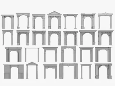 Arched facade columns doorway pilaster Pack