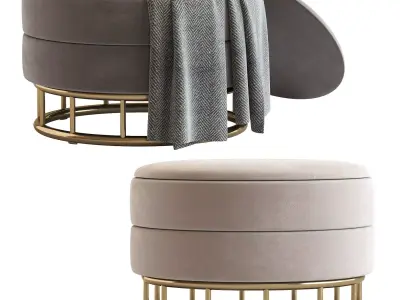 Ottoman  Halmar Minty 3D model