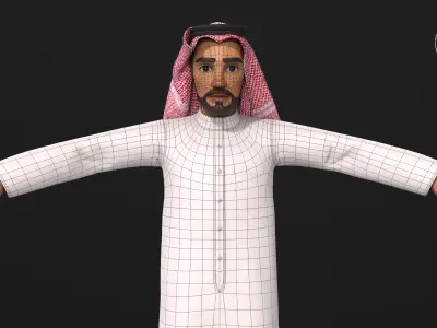 Arabi Saudi Man Rigged 3D model