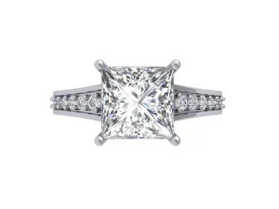 Princess Art Deco Ring 3D print model 4