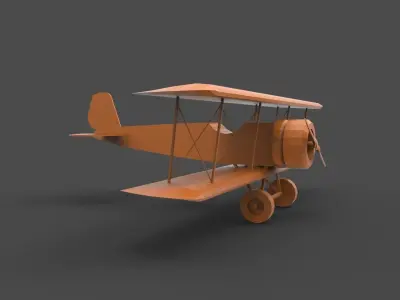 Biplane2 orange biplane 3D print model