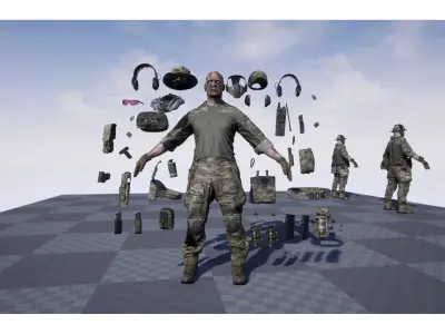 Soldier-Pack Low-poly 3D model