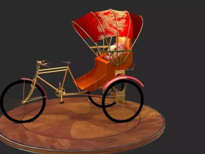 Chinese rickshaw   3D model shop