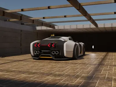 RAY - retro future cyber car Free low-poly 3D model