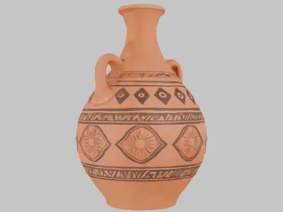 Southwestern Style Ceramic Pottery Low-poly 3D model