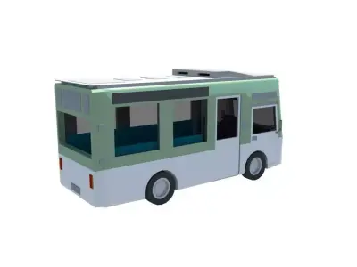 Mini Bus 16 - 18 seater Low-poly 3D model