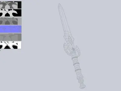 Fantasy dagger Low-poly 3D model