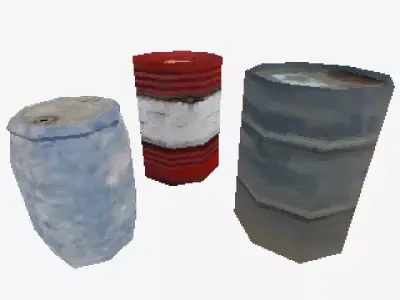 PS1 Low Poly Barrel Collection Free low-poly 3D model