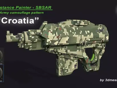 Croatia - Army Camouflage Pattern - SBSAR Material 3D model