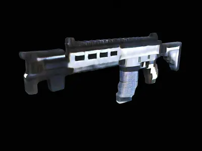 pixelated assault rifle 3D model
