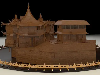 Chinese ancient house  3D model 16