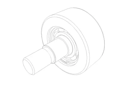 BEARING WHEEL Low-poly 3D model