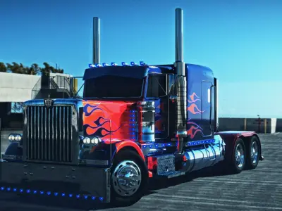 Optimus Prime Truck 1992 peterbilt 379 Transformers Movie 3D model