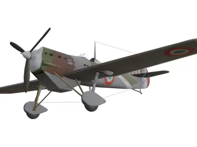 Dewoitine D510 Low-poly 3D model
