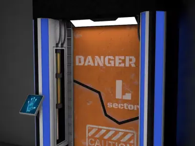Sci-Fi Door Sector L 3D model