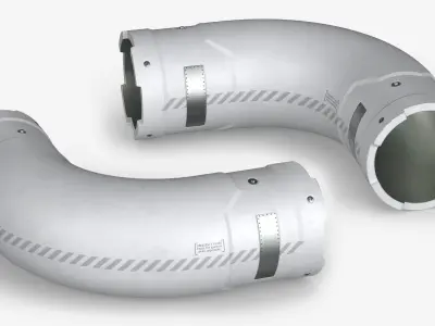  Sci-Fi Modular Pipe Connector System White 