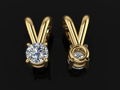 4 Prong Solitaire Split Bell Pendant 4MM 3D print model