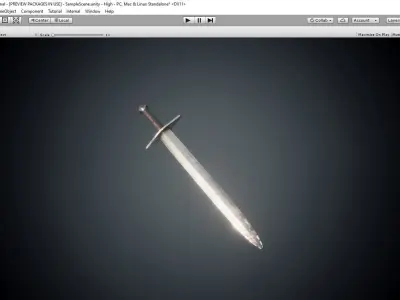 Gothic Sword Free low-poly 3D model