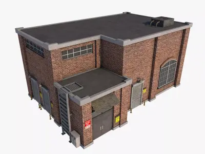 Factory Building 1 Low-poly 3D model
