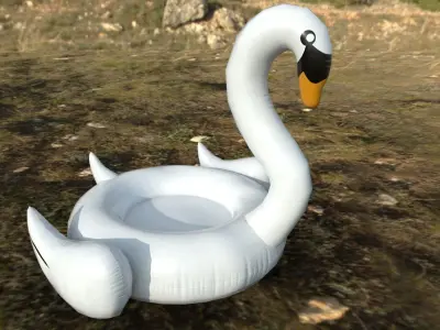 Pool Swan Low-poly 3D model