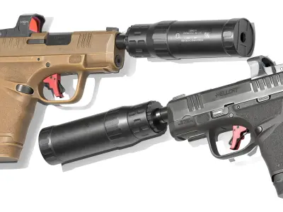 Springfield Armory Hellcat All Versions  Bonus pink skin Low-poly 3D model