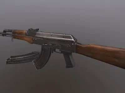 AK rifle Low-poly 3D model