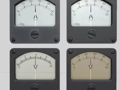 ammeter and voltmeter Low-poly 3D model