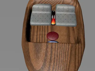 3d ship wooden chair with mouse 3D model