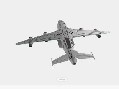 cgt transport aircraft 007 Low-poly 3D model