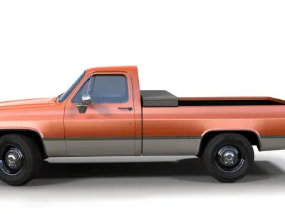 1980s generic industrial pickup Low-poly 3D model