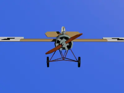 Fokker EIII Low Poly Fighter WWI Low-poly 3D model