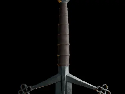 Scottish Claymore Sword Low-poly 3D model purchase
