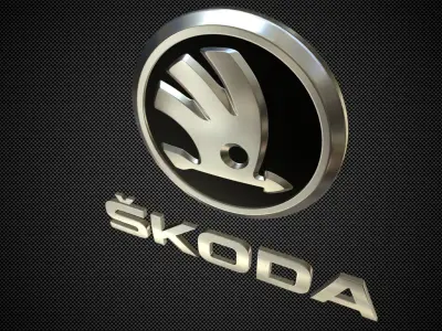 skoda logo 3D model by 3dlogoman