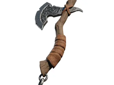 Stylized Axe model Free low-poly 3D model