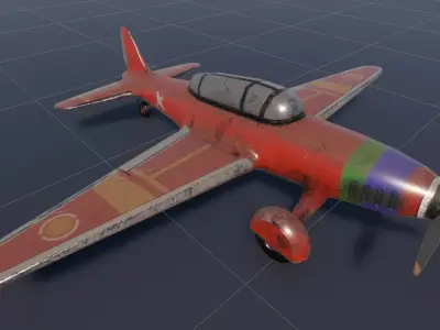 Old airplane Low-poly 3D model