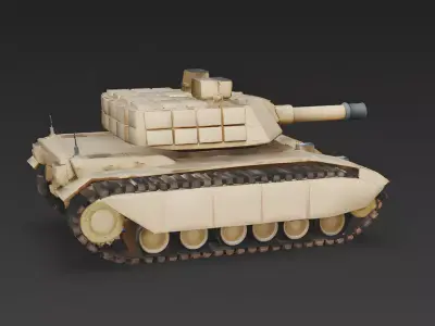 Modern Desert Main Battle Tank MBT 3D Model Low-poly 3D model
