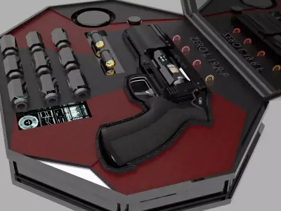Zero L 19 R F sci fi revolver Low-poly 3D model