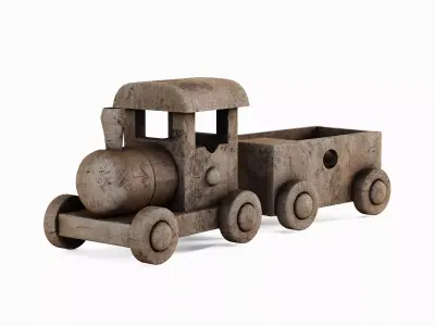 Wooden Toy Train 02 3D model