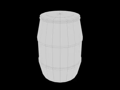 Blue drum  Low-poly 3D model