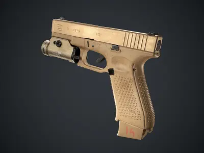 Glock 19X Low-poly 3D model purchase