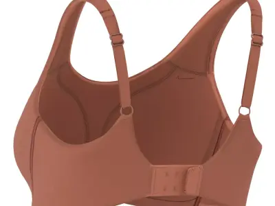 Nike Dri-Fit Alate Coverage Sports Training Bra Brown Low-poly 3D model