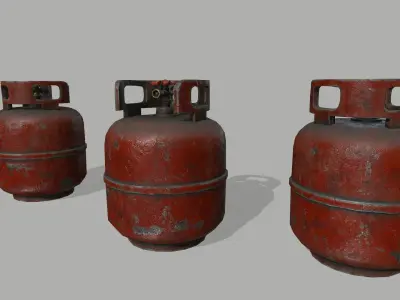 Propane Tank Low-poly 3D model 9
